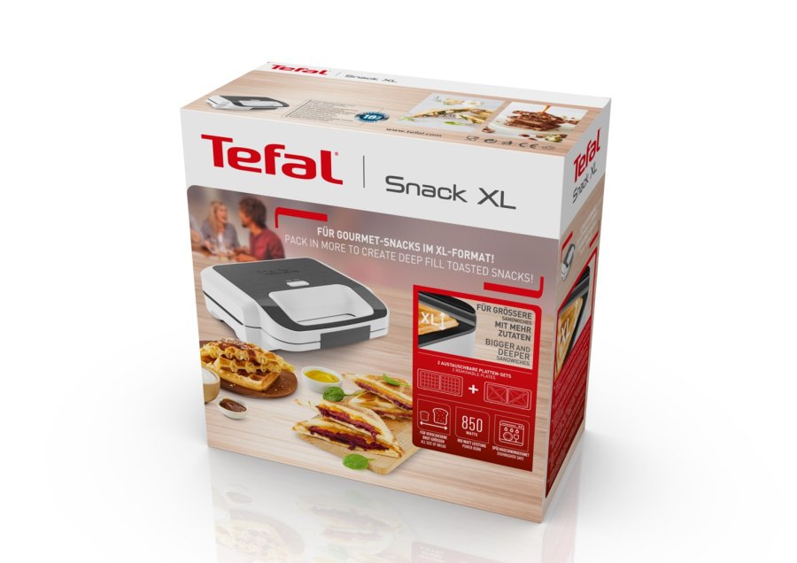 Tefal Snack XL SW7011 sandwichtoaster 850 W Hvid, Rustfrit stl #10