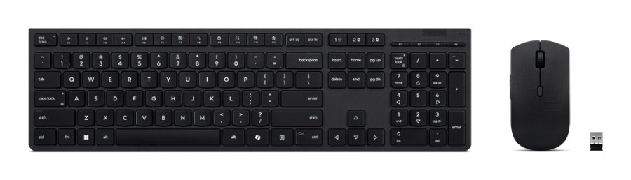 Lenovo 4X31R64328 tastatur Mus inkluderet Kontor RF tr�dl�s + Bluetooth Tysk Sort #1