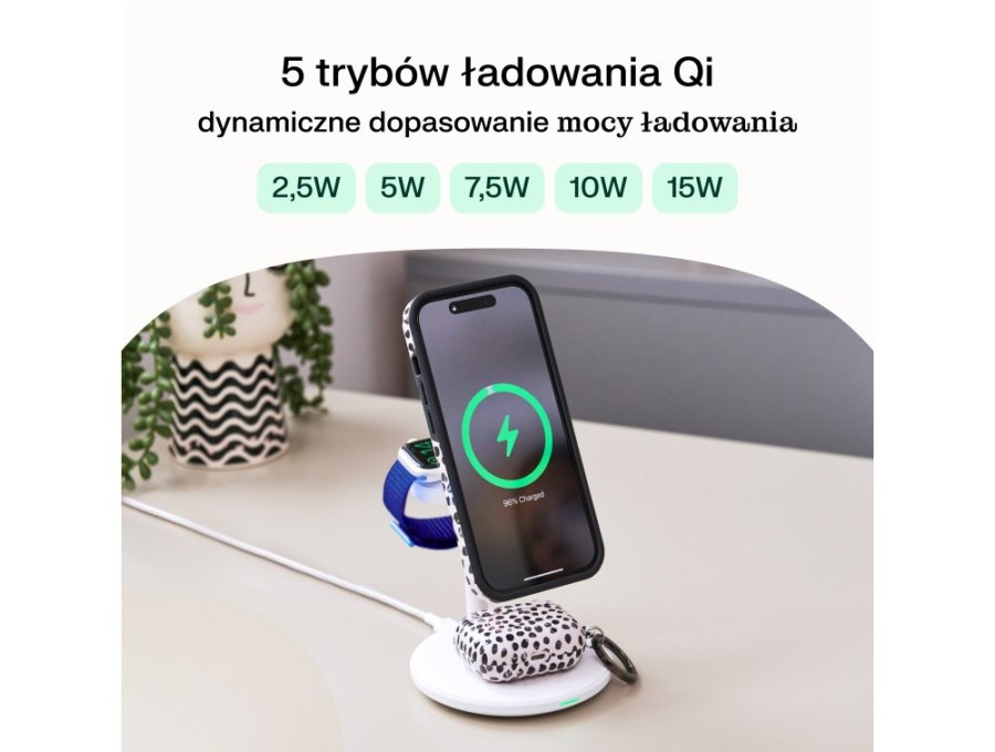 Green Cell MSST-GC-3IN1-B oplader til mobil enhed Hovedtelefoner, Headset, Smartphone, SmartWatch Sort Trdls opladning Automatisk #20