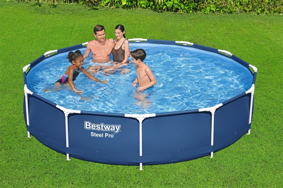 Bestway 56706 / 23 swimmingpool til over jorden Indrammet pool Rund 6473 L Bl� #15