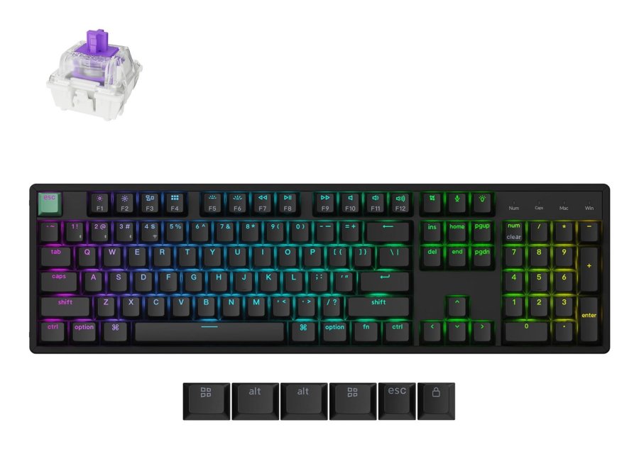 Keychron K10 HE tastatur Spil USB + RF Wireless + Bluetooth QWERTY Engelsk Sort #1