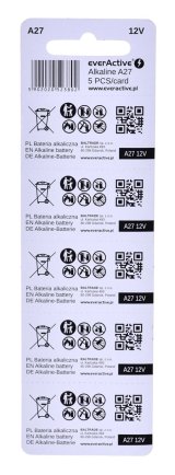 5 x everActive 27A 12V alkalinebatterier - blister 5 stk. #3