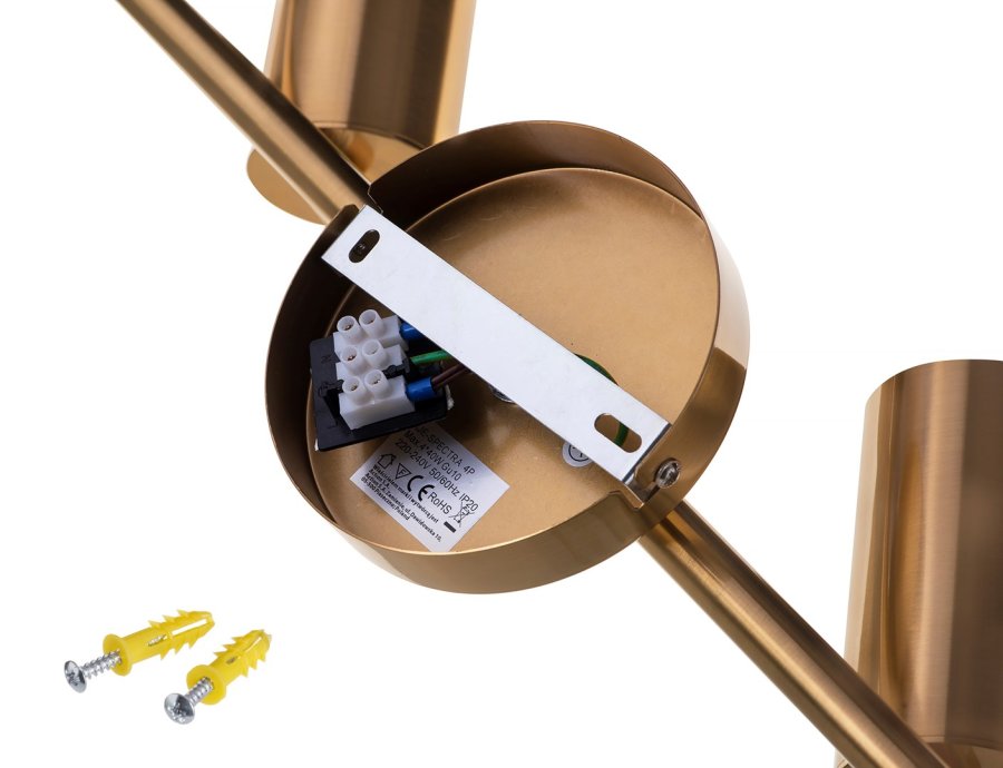 Activejet firedobbelt guld loftslampe SPECTRA spot strip GU10 til stuen #6