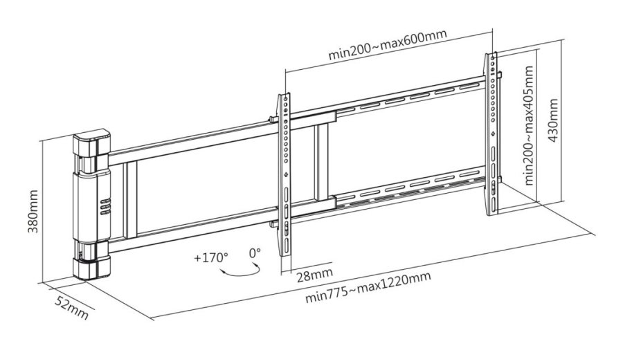 Techly ICA-PLB 060M tv-beslag 190,5 cm (75