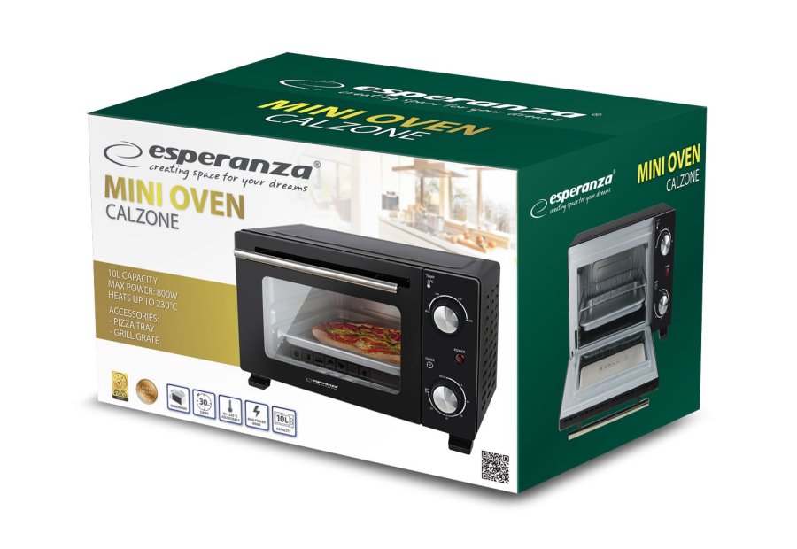 Esperanza EKO007N Miniovn 10 l 800 W sort #3