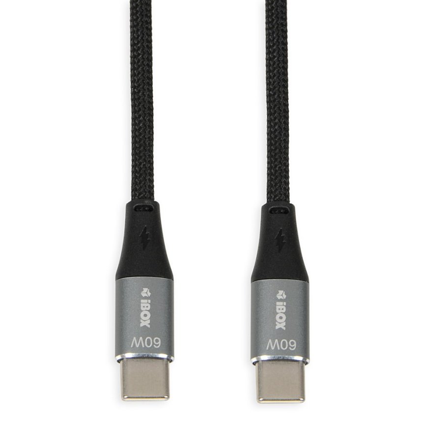 iBOX IKUTC USB-C kabel 60W 2m Sort #1