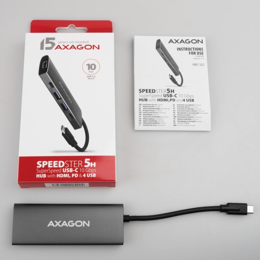 Axagon HMC-5G21 dockingstation Ledningsfrt USB 3.2 Gen 2 (3.1 Gen 2) Type-C Gr #8