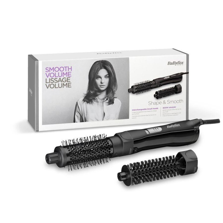 BaByliss Shape & Smooth Glattebrste Varm Sort 800 W 2 m #5