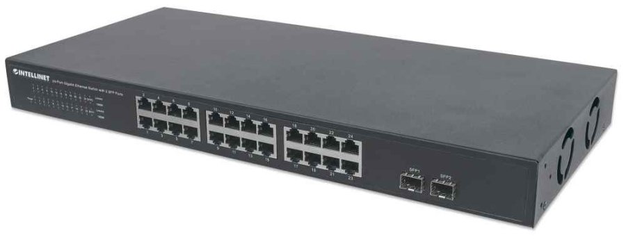 Intellinet 561044 netvrksswitch Ikke administreret L2 Gigabit Ethernet (10/100/1000) 1U Sort #1