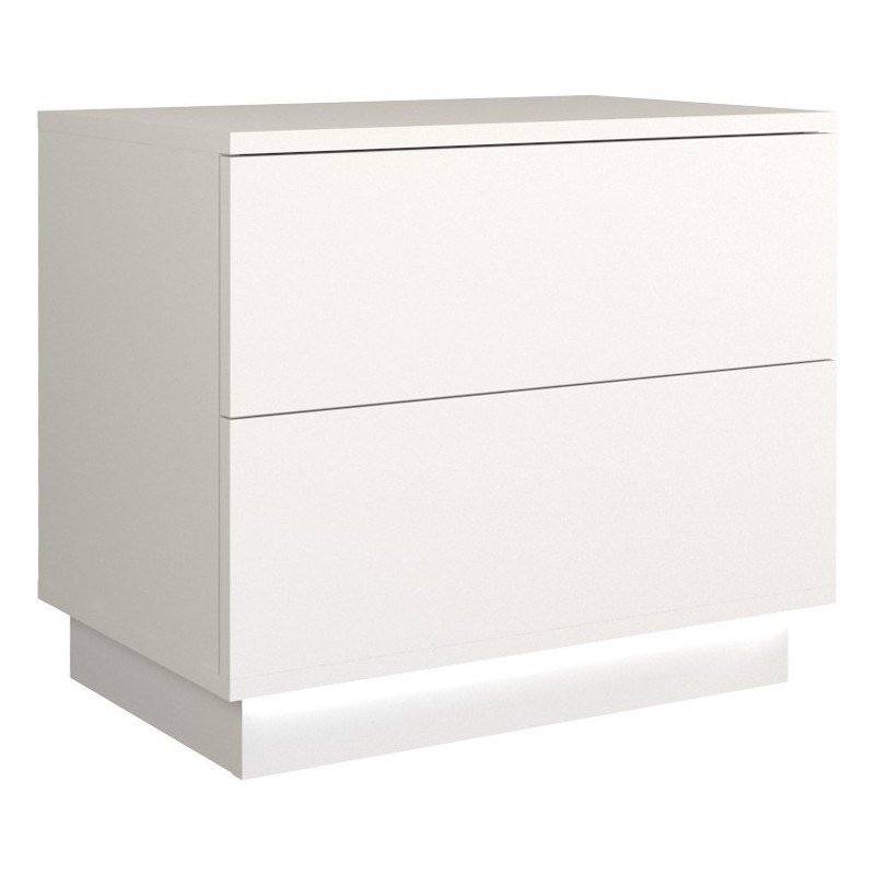Topeshop S2 BIEL sengelampe & sengebord 2 skuffe(r) Hvid #1