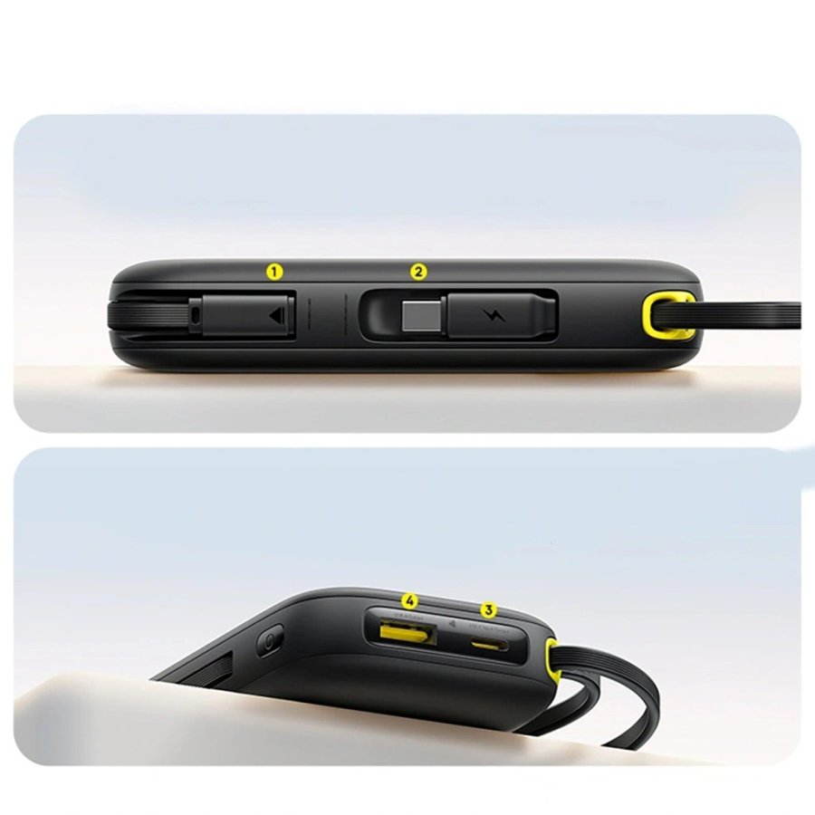 Baseus EnerFill FC31 Powerbank med digitalt display og 2 indbyggede USB-C-kabler 20000 mAh 45 W Sort #8