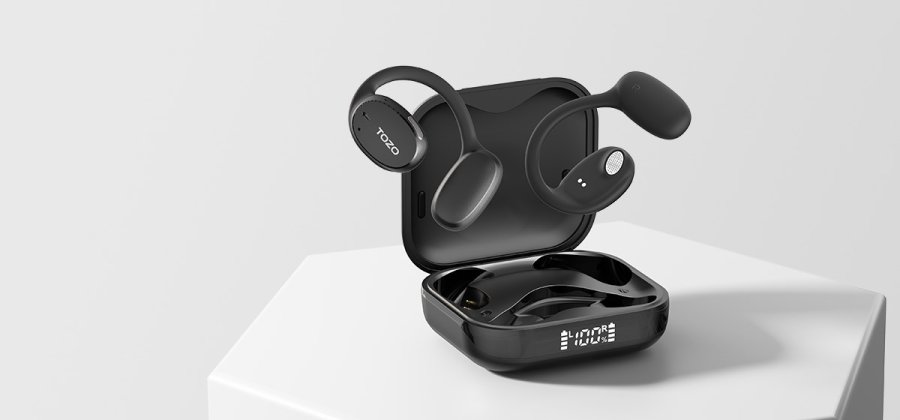 TOZO OpenEgo True Wireless Stereo (TWS) Kostne USB Type-C Bluetooth Headset Sort #3