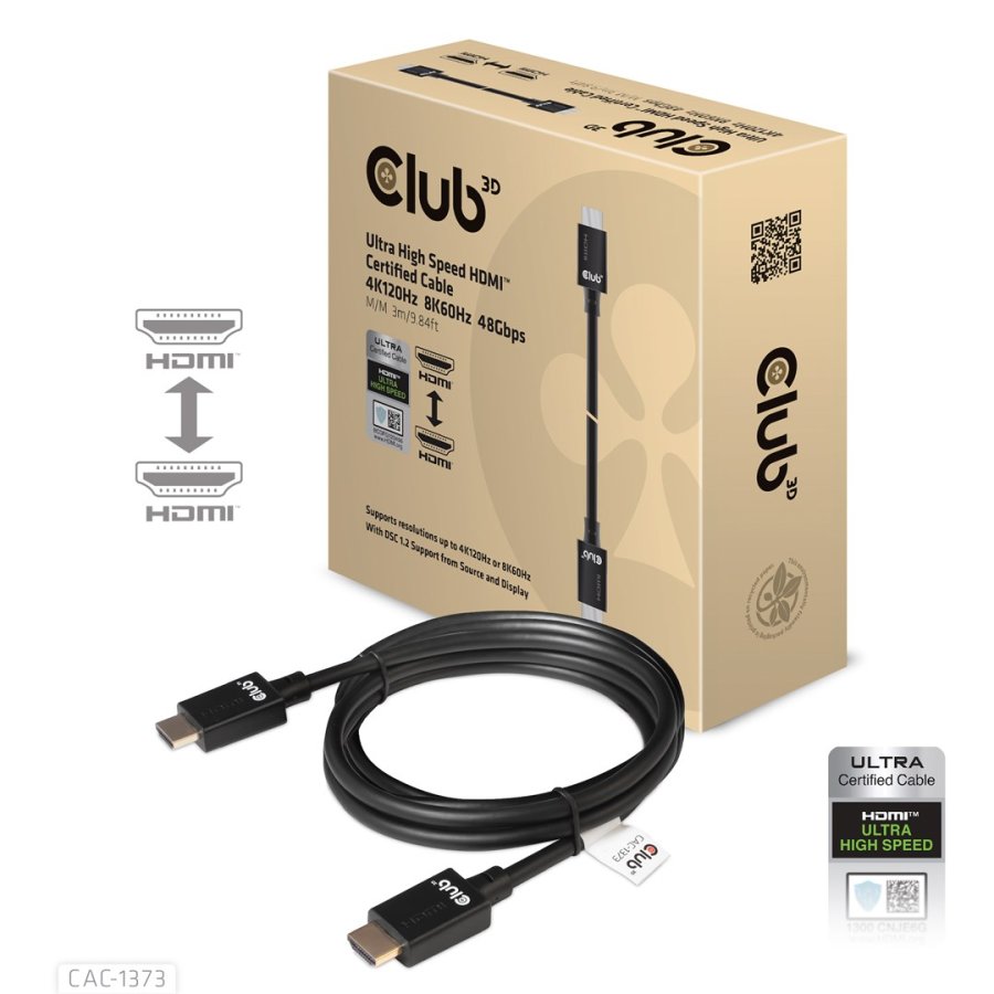 CLUB3D cac-1373 HDMI-kabel 3 m Sort #1