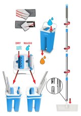 Mop with Bucket Esperanza EHS004 Bl Hvid Mikrofiber #5