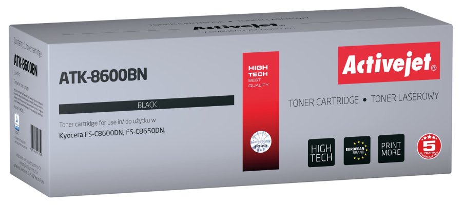 Activejet ATK-8600BN Tonerpatron til Kyocera-printere; Erstatning Kyocera TK-8600K; Supreme; 30000 sider; sort #1