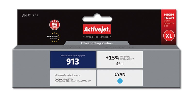 Activejet AH-903YRX blk (erstatning HP 903XL T6M11AE; Premium; 12 ml; gul) #1