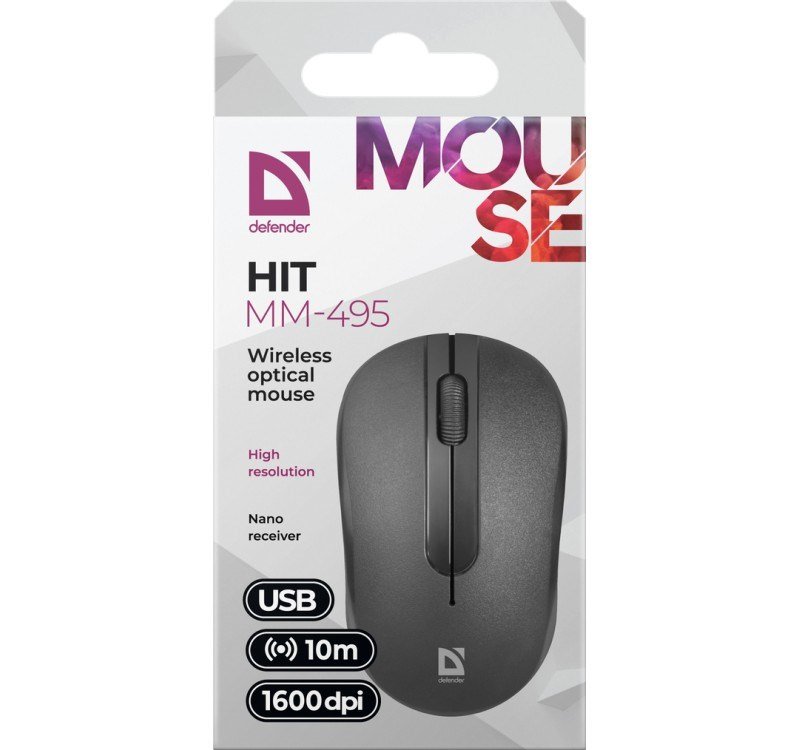 DEFENDER HIT MUS MM-495 RF OPTIC BLACK 1600dpi 3P #4