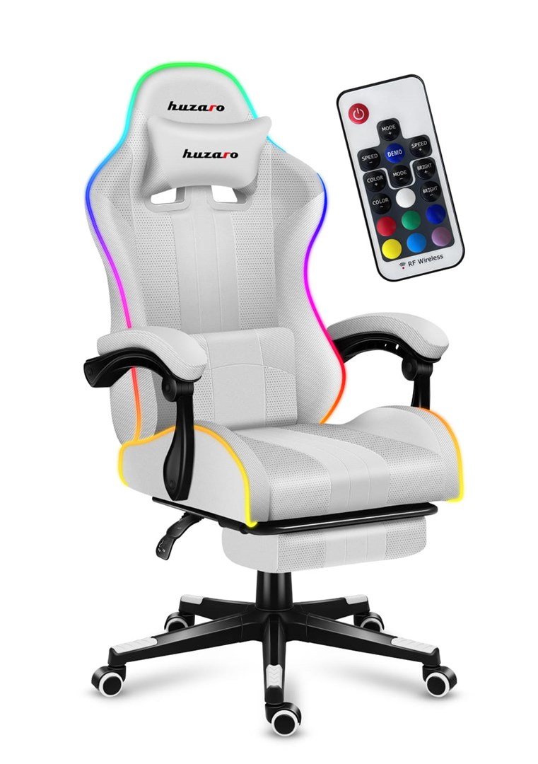 HUZARO FORCE 4.7 RGB White GAMING STOL #1