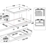 Whirlpool AKWL 728/NB Sort Indbygget 75 cm Gaskomfur 5 zone(s) #6