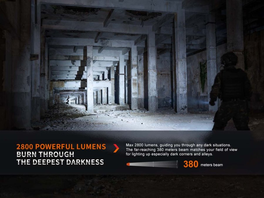 Fenix PD36PROBK Sort Hnd lommelygte LED #16