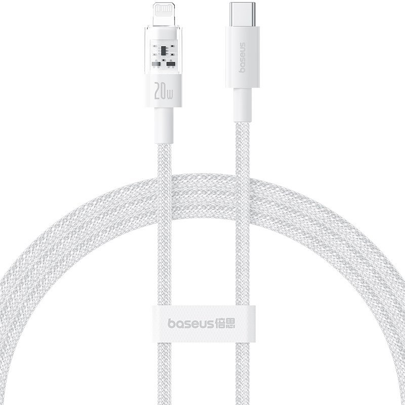 Baseus Gem USB-C til iP hurtigopladningskabel 1 m 20 W Hvid #1