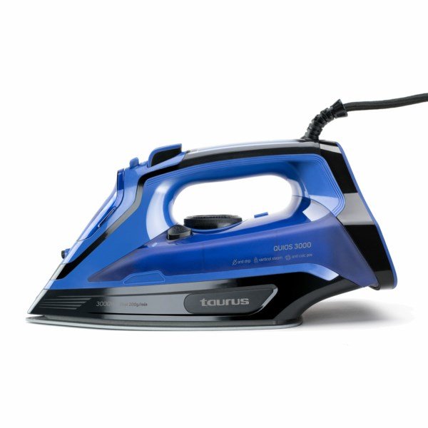 Taurus Quios 3000 T�r & dampstrygejern Keramisk stryges�l 3000 W Sort, Bl� #1