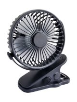 Bordventilator med clips 10cm USB + batteri, sort #1
