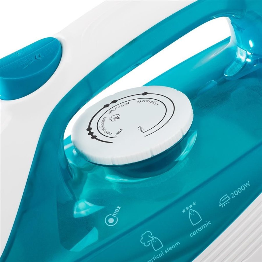 Tristar ST-8300 strygejern Dampstrygejern Keramisk strygesl 2000 W Turkis, Hvid #4