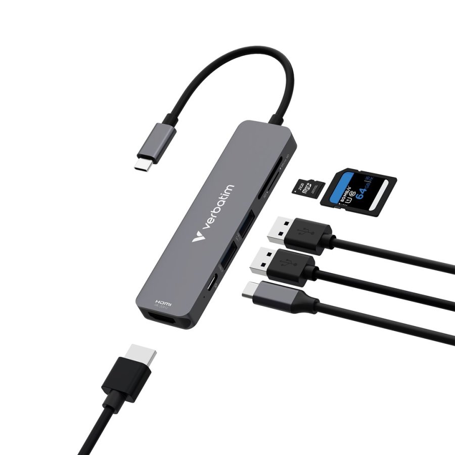 Verbatim 32156 interface hub USB 3.2 Gen 1 (3.1 Gen 1) Type-C 5000 Mbit/s Gr #5