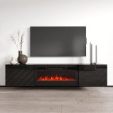 RTV LUXE-skab 182,6x34,5x37,5 sort/sort glans + sort pejs #4
