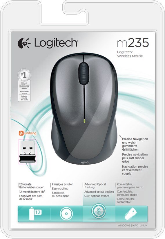 Logitech 910-002201 mus Kontor Ambidextrous RF trdlst Optisk 1000 dpi #9