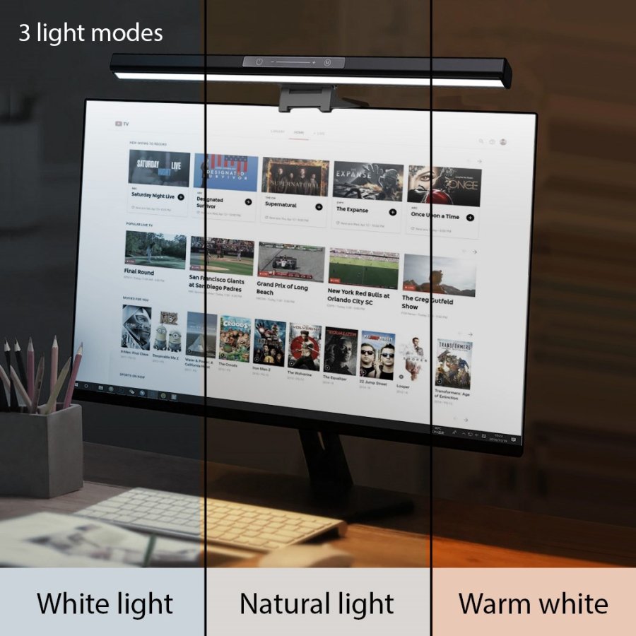 Maclean LED-skrmlampe, 5W, 3 lysfarver, justering af lysstyrke, 5V USB Type-C, MCE620 #6