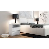 Topeshop M1 BIEL MAT sengelampe & sengebord 2 skuffe(r) Hvid #2