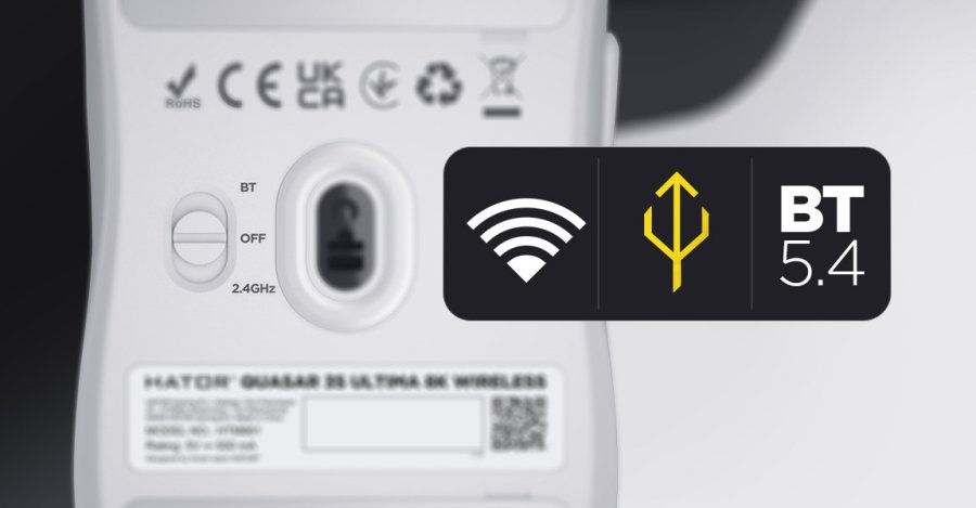 HATOR Quasar 3S Ultima 8K Wireless mus Spil H�jre h�nd RF Wireless + Bluetooth + USB Type-C Optisk 30000 dpi #10