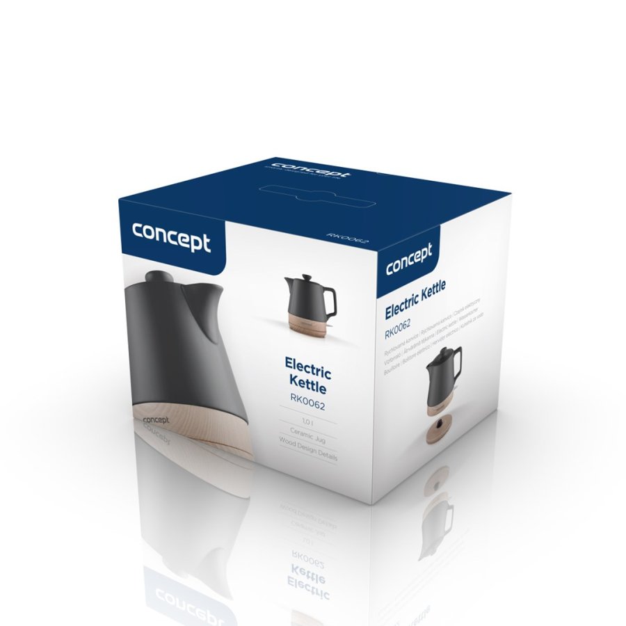 Concept RK0062 elkedel 1 L 1200 W Anthracit, Tr� #11