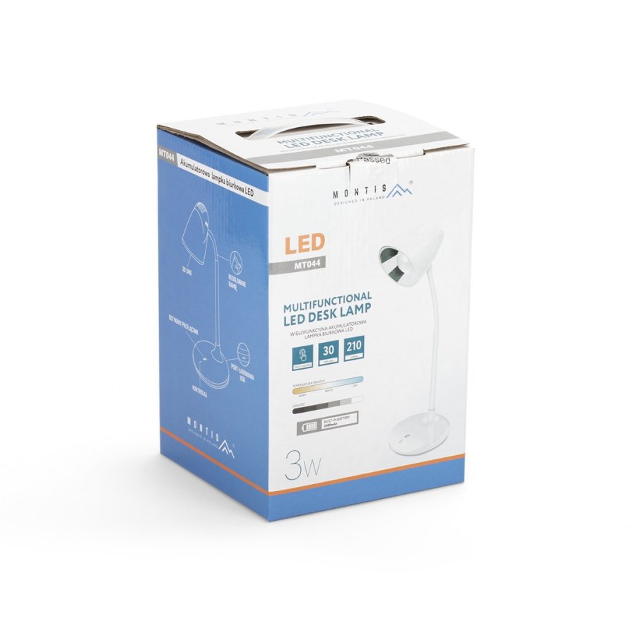 Montis Wielofunkcyjna akumulatorowa lampka biurkowa LED MT044 bordlampe 3 W Hvid #3
