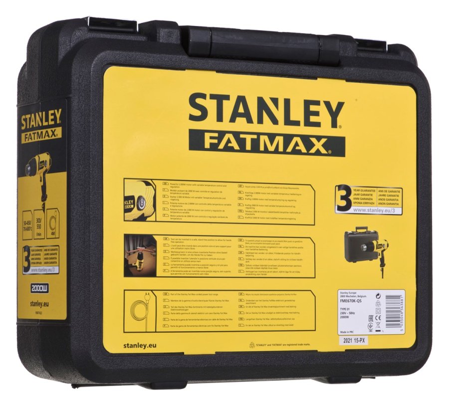 Stanley FME670K Varmluftspistol 550 l/min 600 C 2000 W Sort, Gul #6