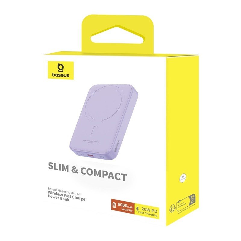 Baseus Magnetic Mini Air P10059002513-00 Lithium-polymer powerbank 6000 mAh Lilla #3