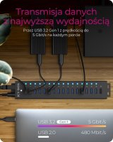 ICY BOX IB-HUB1717-U3 USB 3.2 Gen 1 (3.1 Gen 1) Type-A 5000 Mbit/s Sort #6