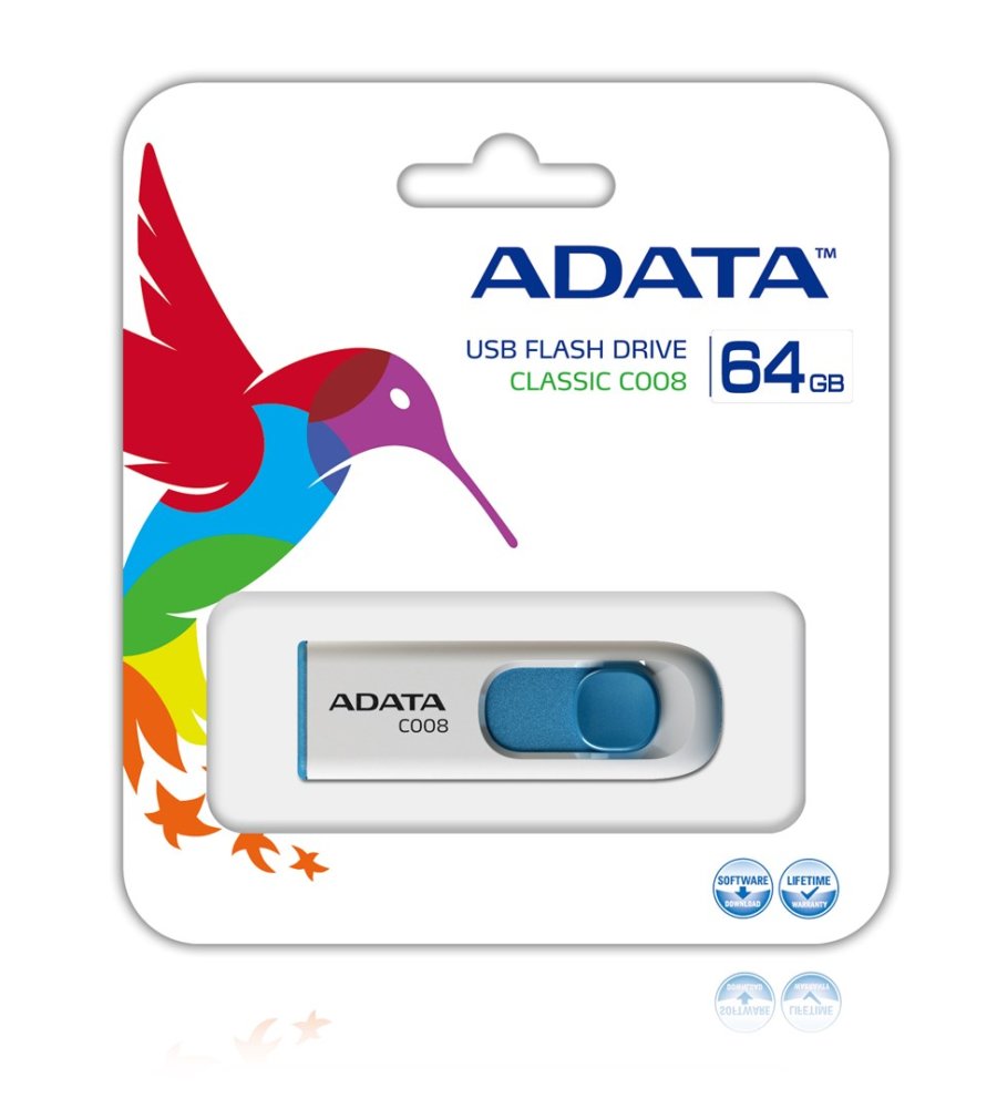 ADATA 64GB C008 USB-ngle USB Type-A 2.0 Bl, Hvid #2