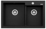 Pyramis Diplos (79X51) 1 3/4B 070058801 carbon 2-karret granitvask med 2 kumme #1