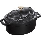 STAUB SPECIAL COCOTTE Cast iron pot oval pig 1 ltr, black #4