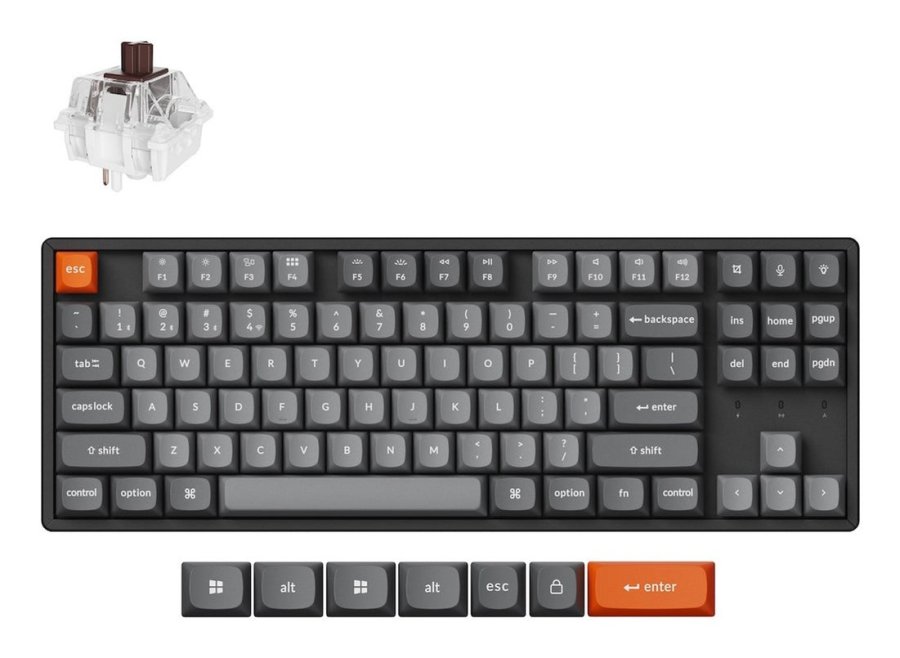 Keychron K8 Max tastatur Universel USB + RF Wireless + Bluetooth Sort #1