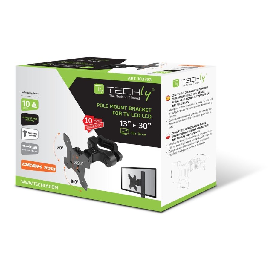 Techly ICALCD100BK Sort Skrivebord #2