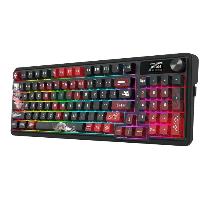 REDRAGON ARTEMIS K719 PRO Anime Keyboard tastatur Spil USB + Bluetooth QWERTY US engelsk Sort, R�d, Gr� #3