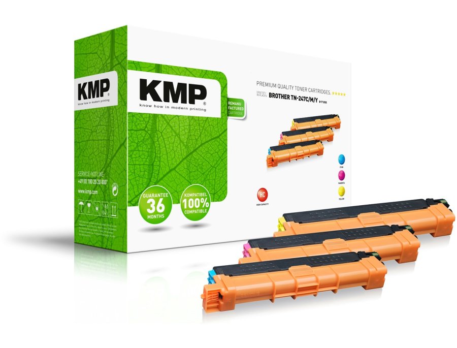 KMP B-T125X tonerpatron 3 stk Kompatibel Bl�, Magenta, Gul #1