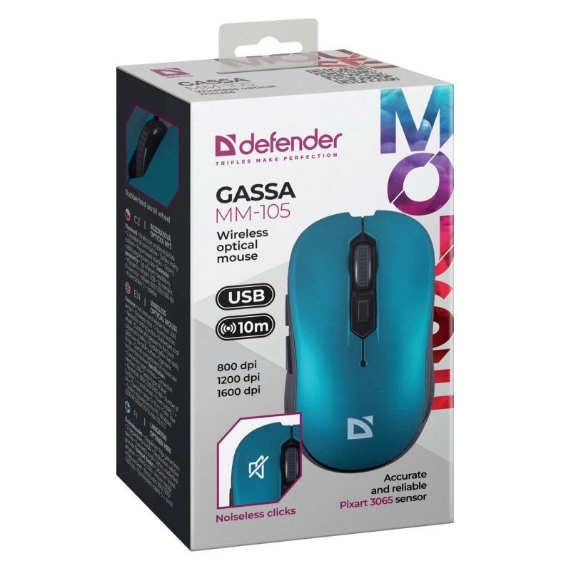 MOUSE DEFENDER GASSA MM-105 RF SILENT BLUE #3
