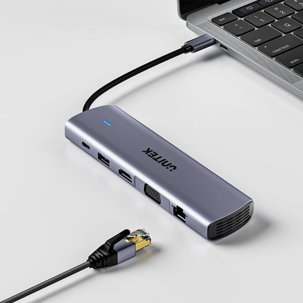UNITEK D1113BGY01 interface hub 2 x USB 3.2 Gen 2 (3.1 Gen 2) Type-C 1000 Mbit/s Gr� #7