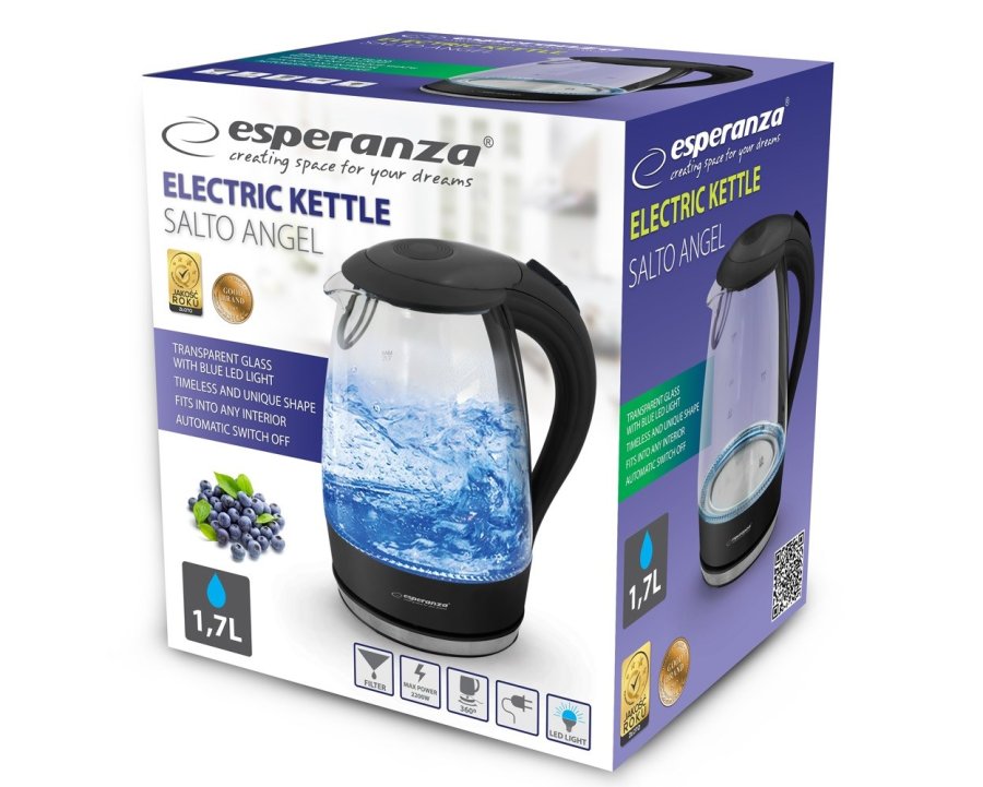 Esperanza EKK011K elkedel 1,7 L glas/sort 2200 W #5