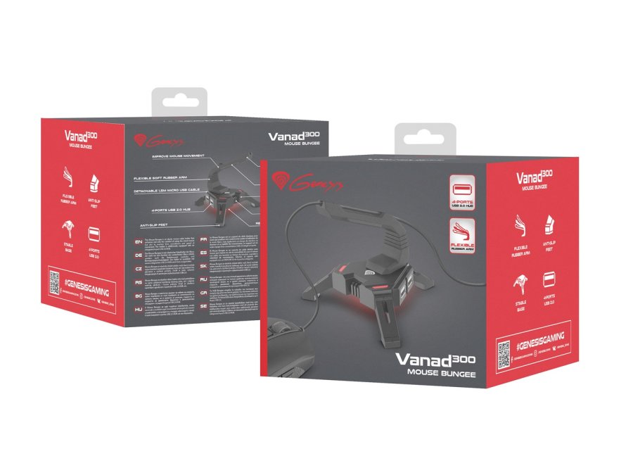 GENESIS VANAD 300 MOUSE BUNGEE CABLE HOLDER + USB HUB #3